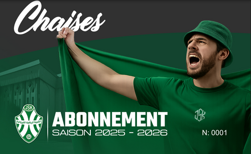 Carte d’abonnement chaise JS Kairouan saison 2025 2026